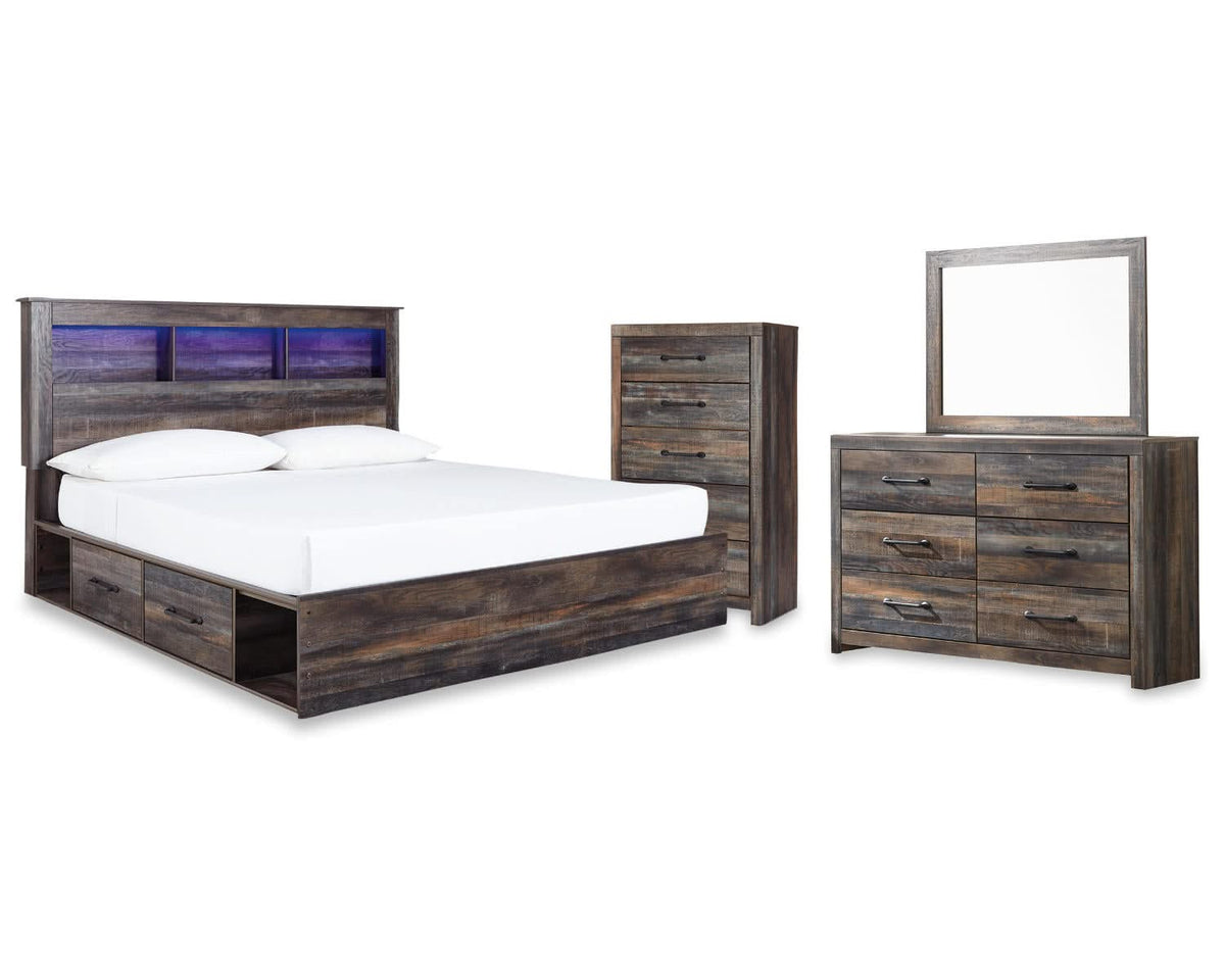 Drystan King Storage Bed, Dresser, Mirror and Chest
