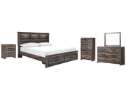 Drystan King Bookcase Storage Bed, Dresser, Mirror, Chest and Nightstand
