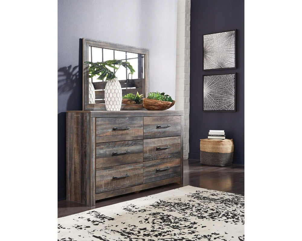 Librería completa Drystan con almacenamiento, cama, tocador y espejo
