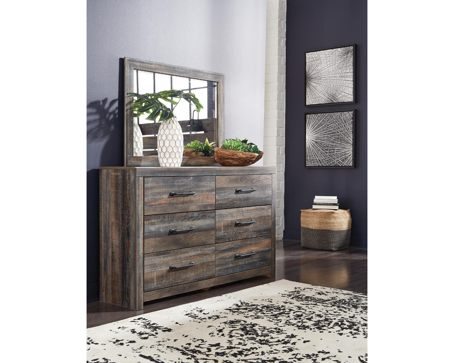 Drystan King Storage Bed, Dresser, Mirror and Chest