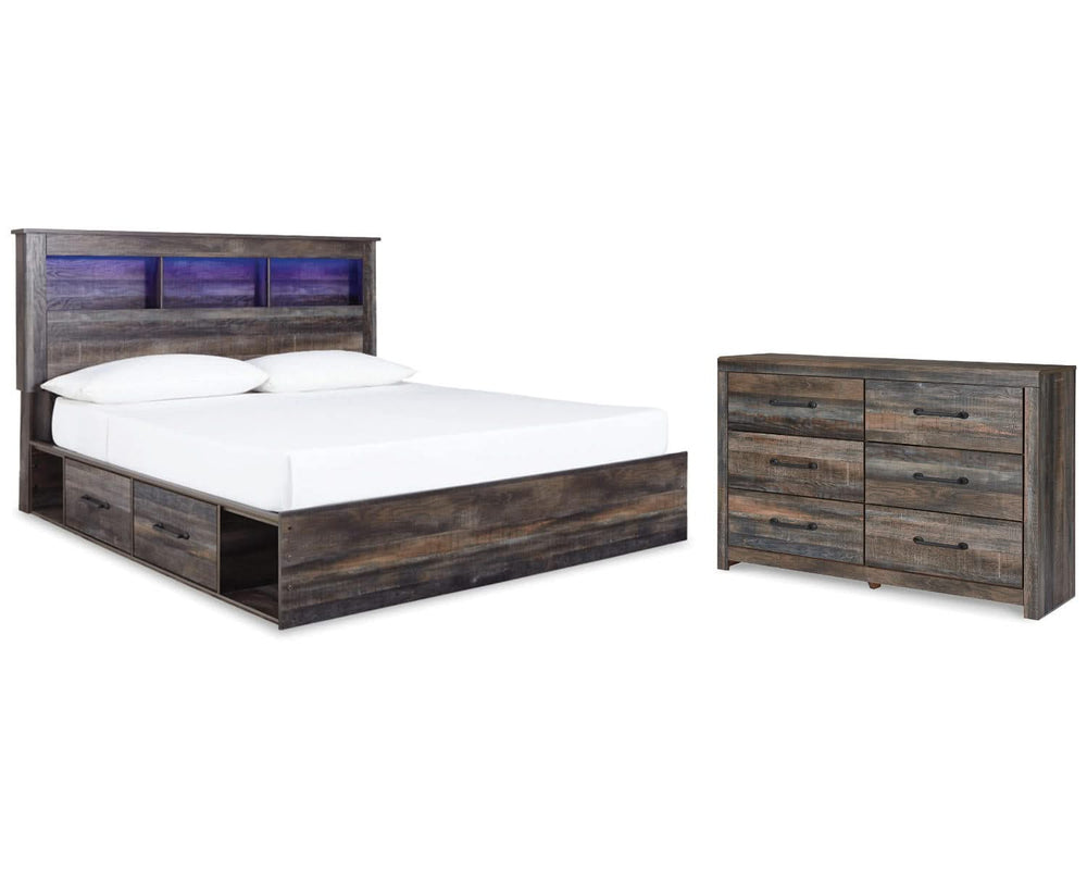 Librería con almacenamiento, cama y cómoda Drystan King