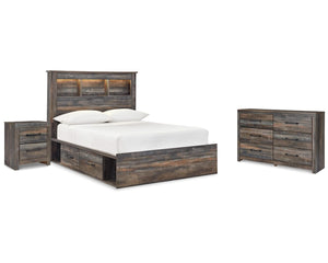 Drystan Full Bookcase Storage Bed, Dresser and Nightstand
