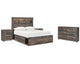 Cama con estantería completa Drystan con almacenamiento en dos lados, cómoda y mesita de noche