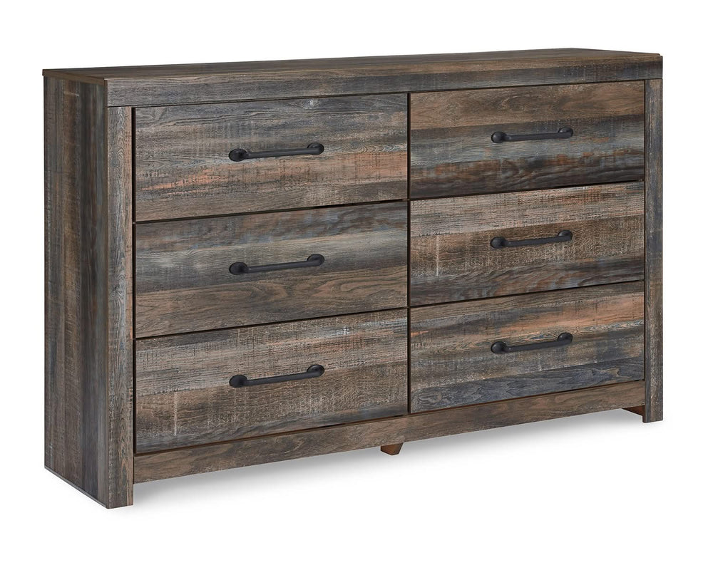 Cama con estantería completa Drystan con almacenamiento en dos lados, cómoda y mesita de noche