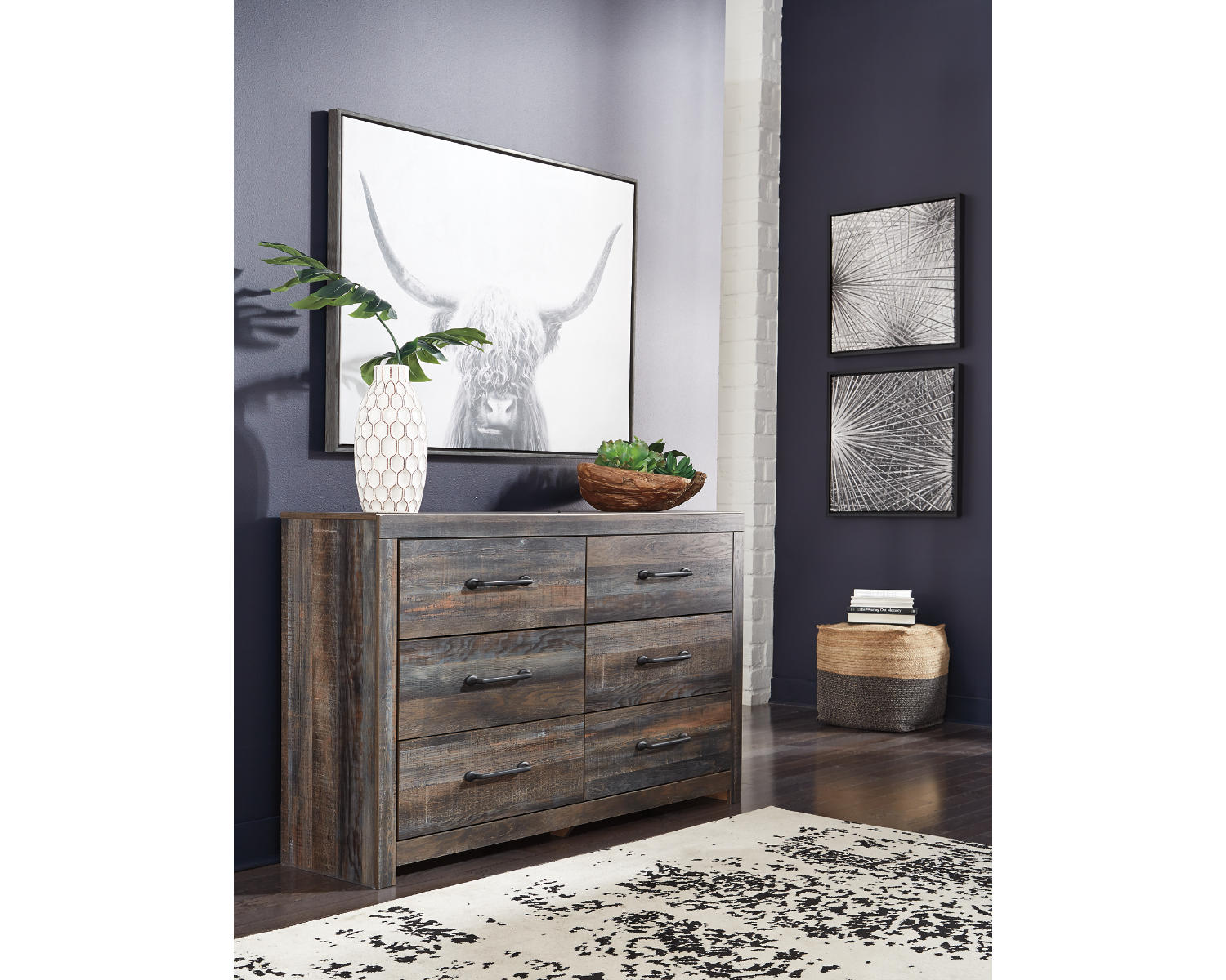 Drystan King Bookcase Storage Bed and Dresser