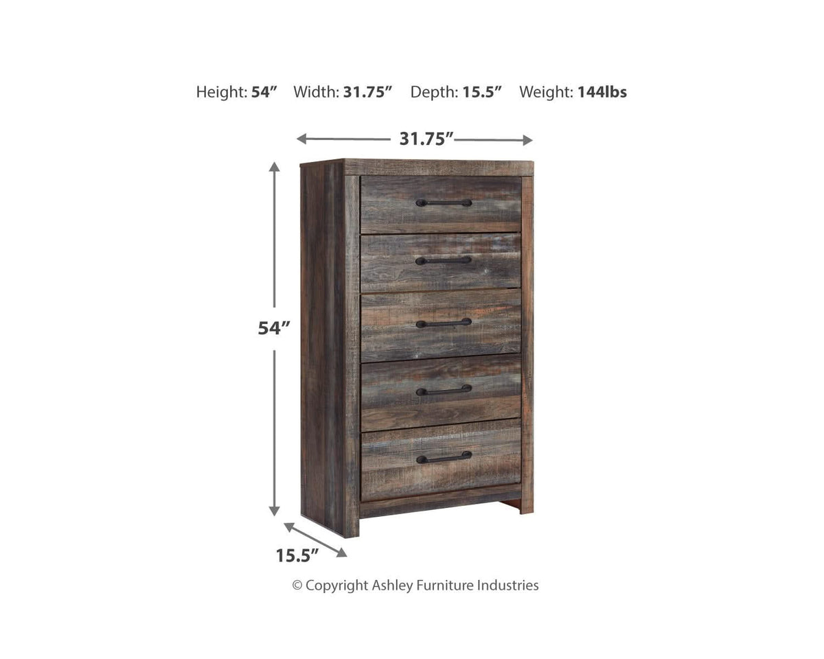 Cama doble Drystan con paneles, almacenaje, tocador, espejo y cómoda