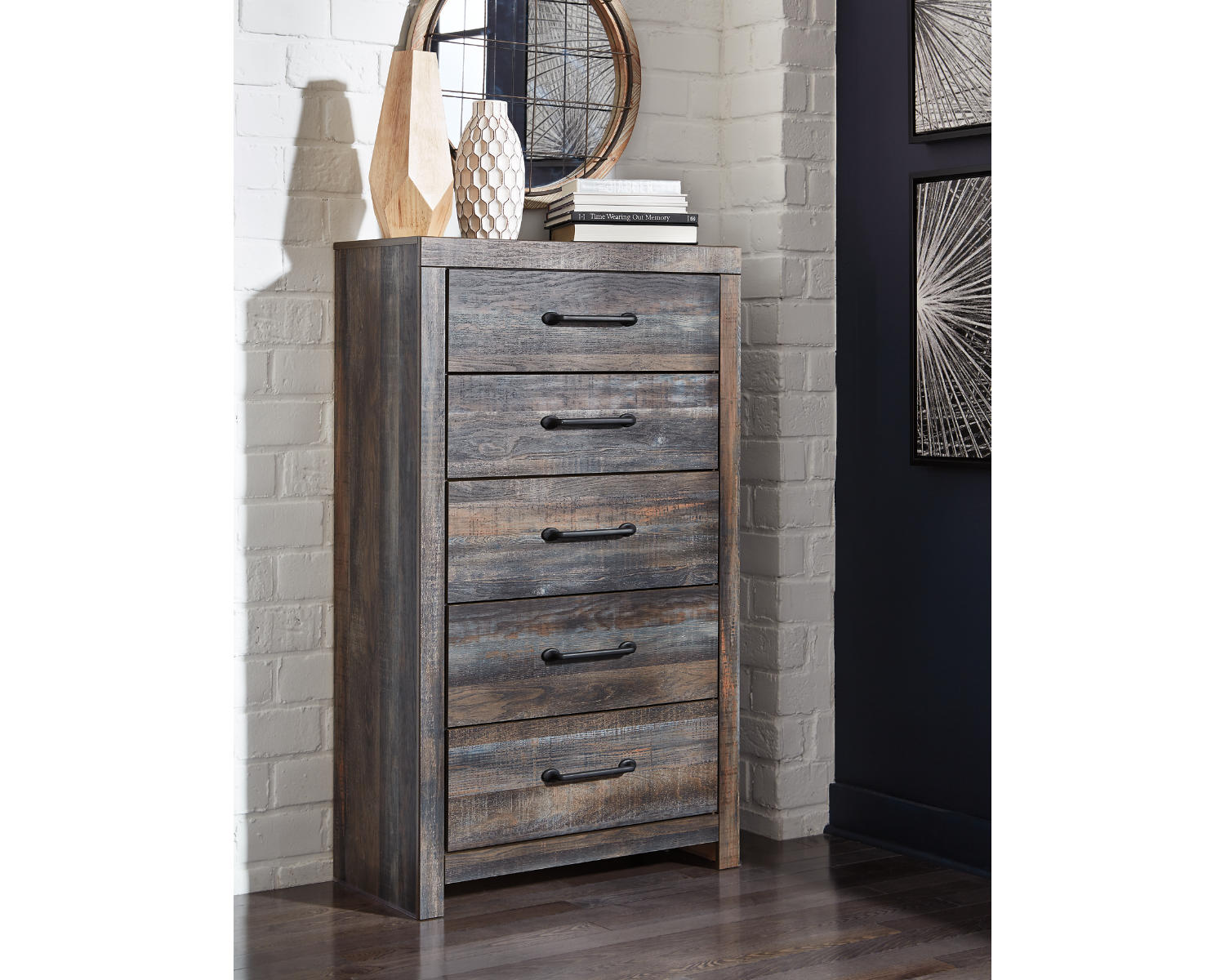 Drystan King Storage Bed, Dresser, Mirror and Chest