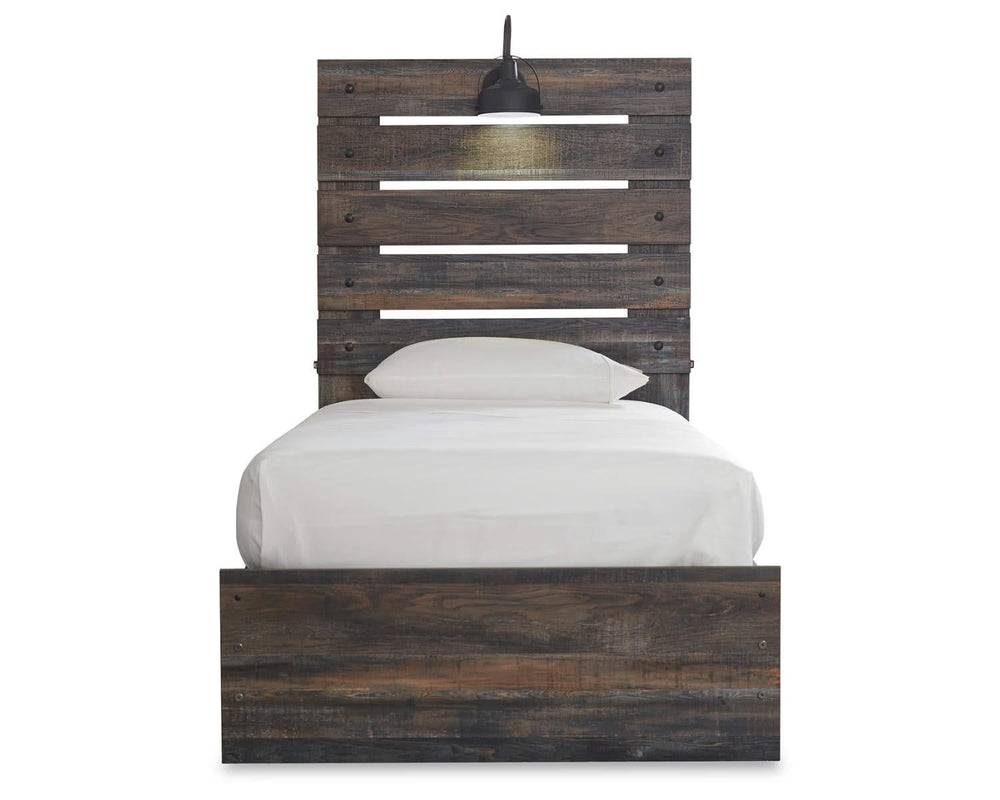 Cama doble Drystan con paneles, almacenaje, tocador, espejo y cómoda