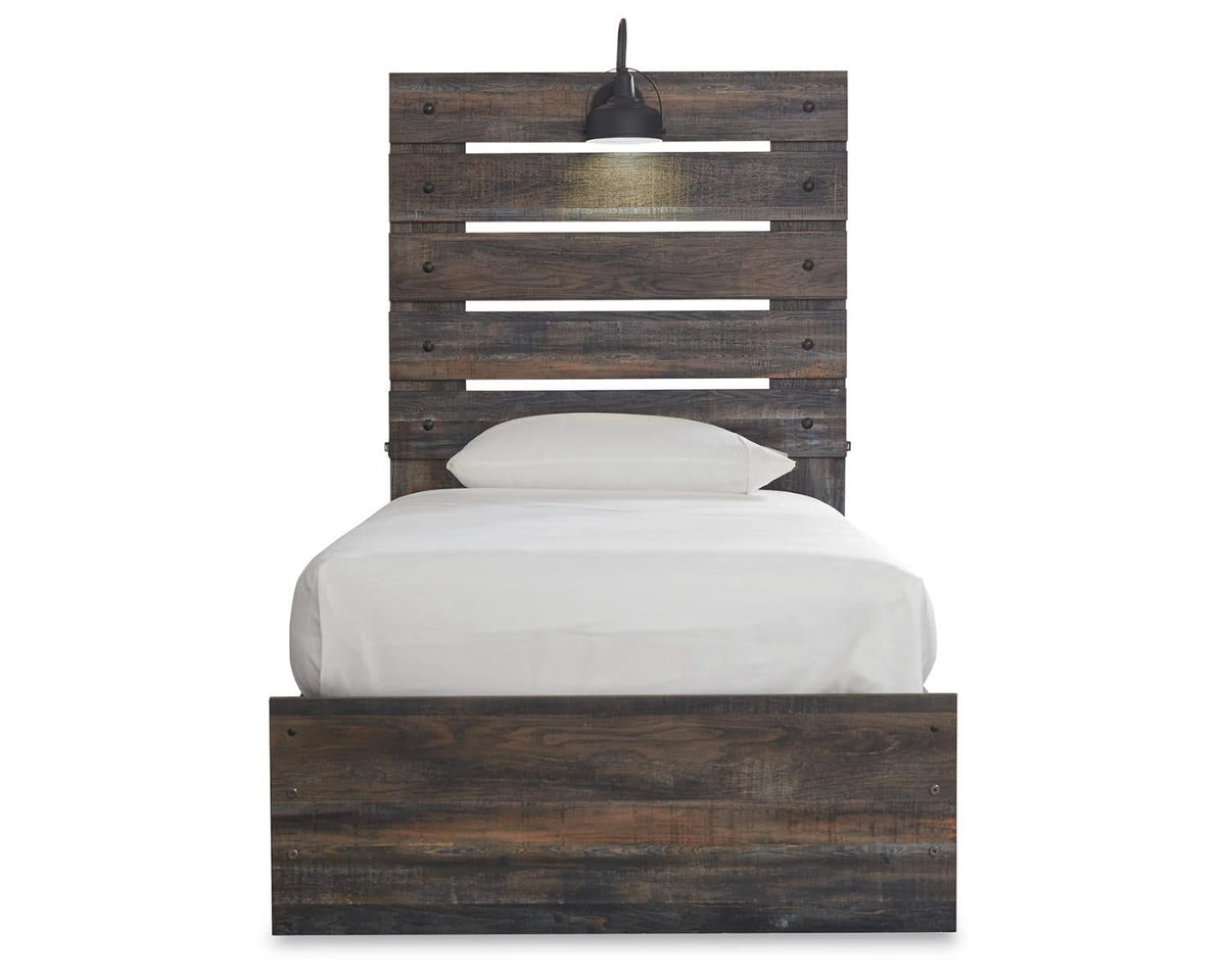 Cama doble Drystan con paneles, almacenaje, tocador, espejo y cómoda