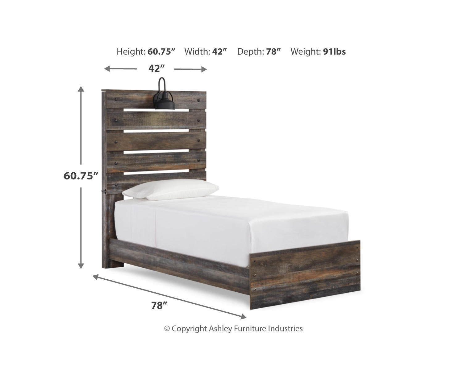 Drystan Twin Panel Bed