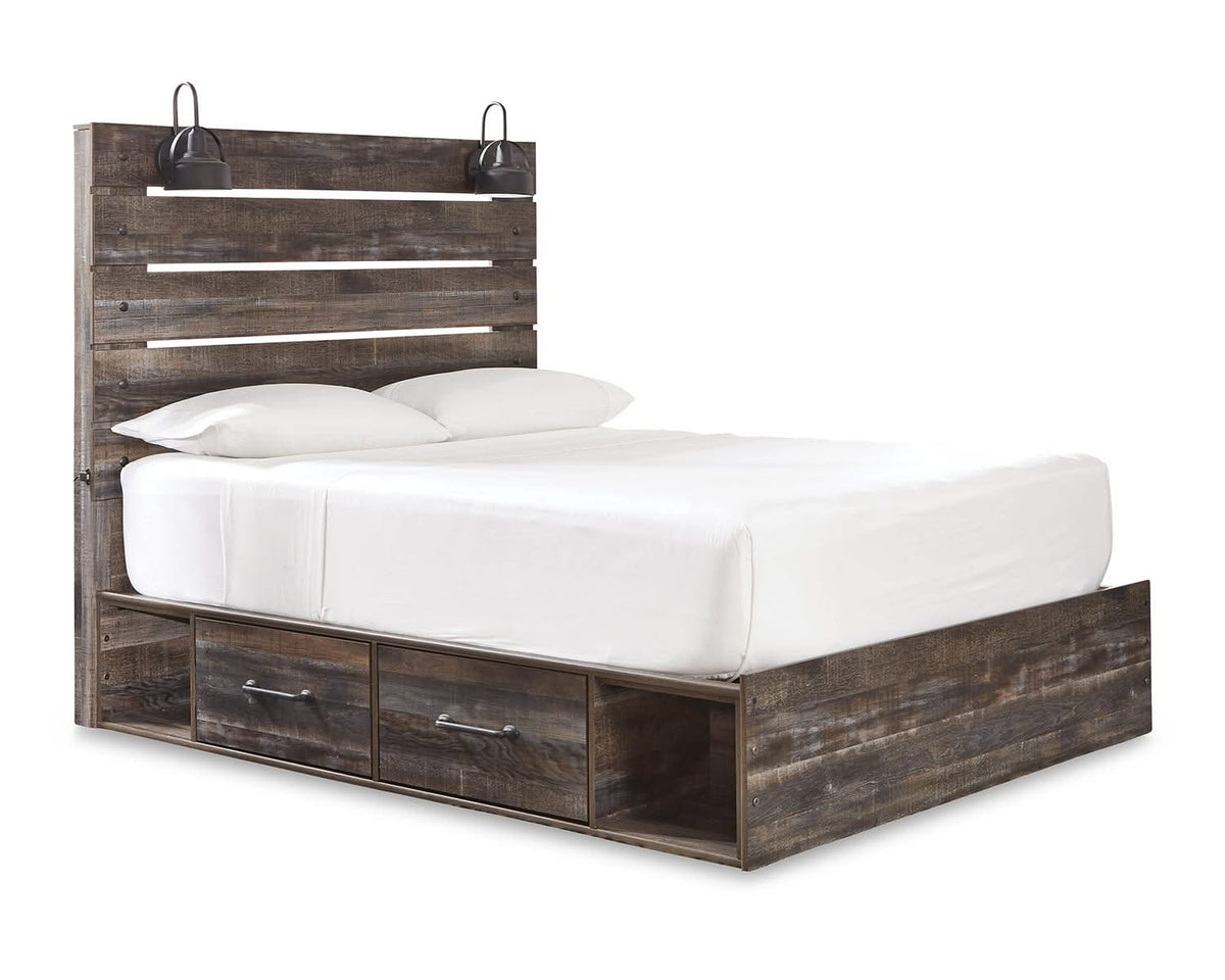 Drystan Queen Panel Bed with 2 Storage Drawers
