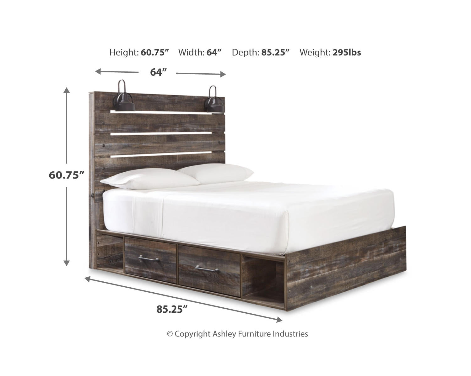 Drystan Queen Panel Bed with 4 Storage Drawers