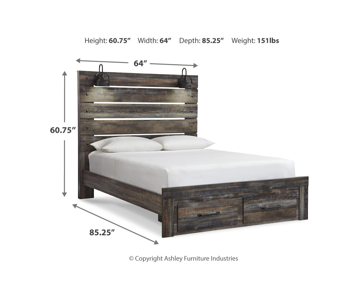 Drystan Queen Panel Storage Bed, Dresser and Mirror