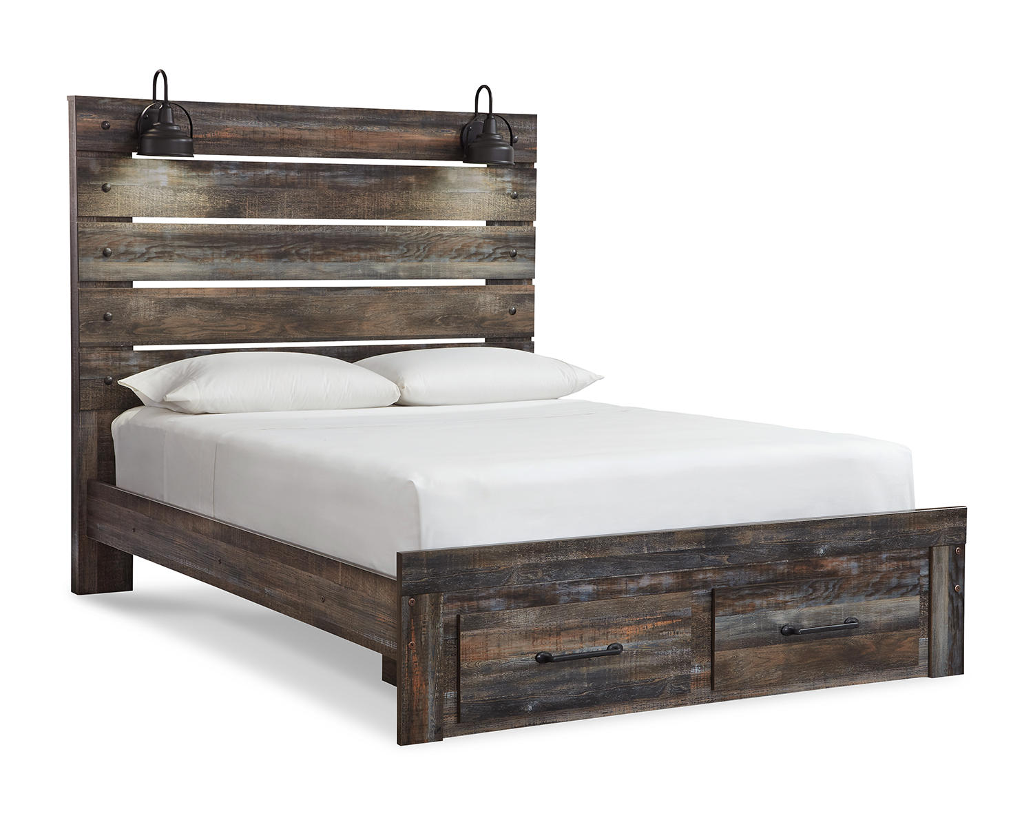 Drystan Queen Panel Bed with 2 Storage Drawers