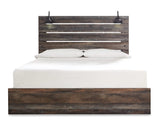 Cama Drystan King con paneles, tocador, espejo y mesita de noche