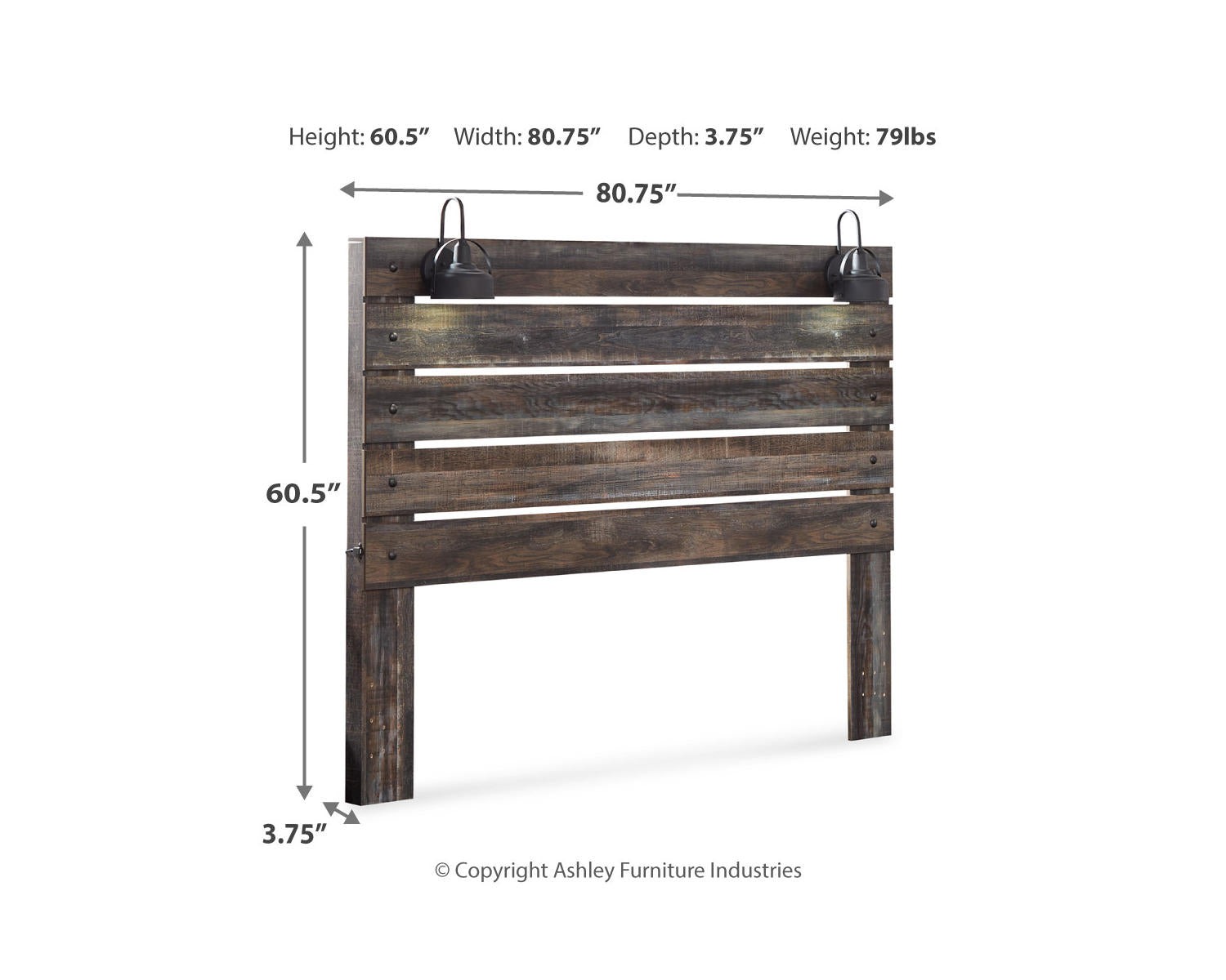 Drystan King Panel Headboard with Metal Frame, Dresser, Mirror, and Nightstand