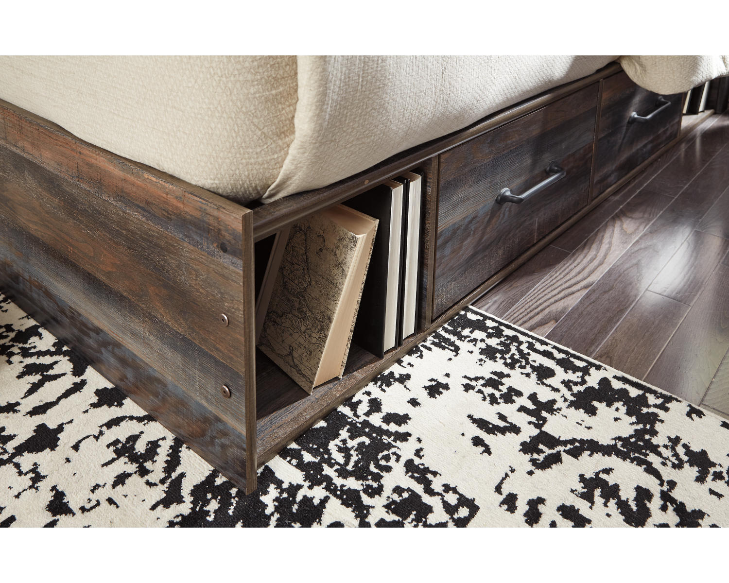 Drystan King Panel Bed with Storage, Dresser, Mirror, Chest and 2 Nightstands