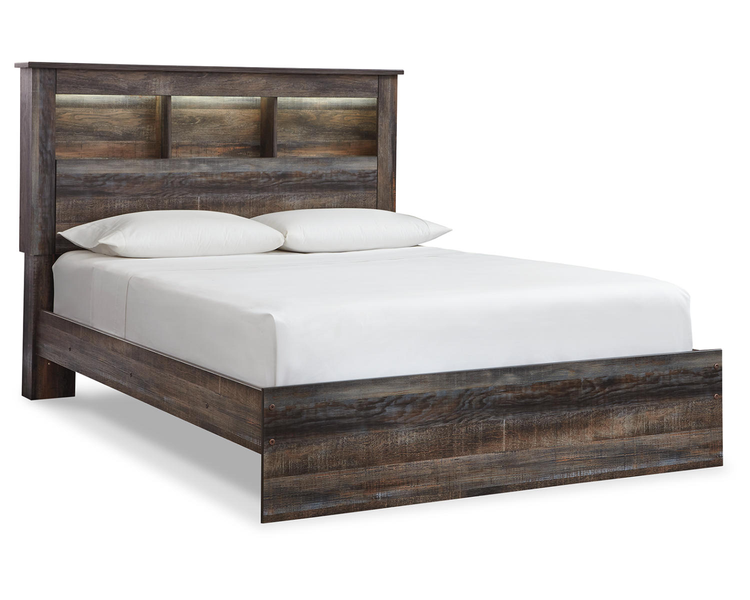 Drystan Queen Bookcase Bed, Dresser, Mirror and Nightstand