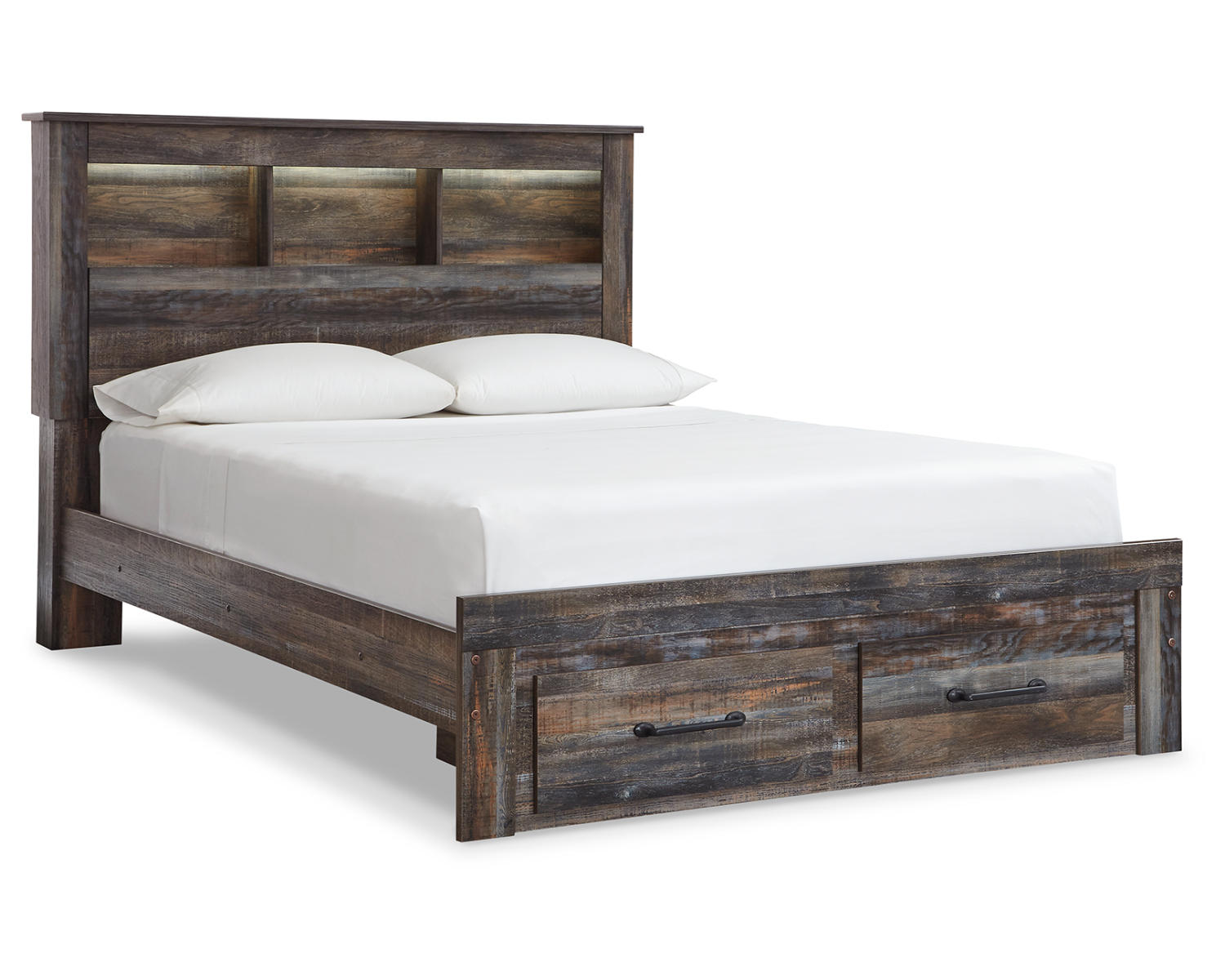Drystan Queen Bookcase Storage Bed, Dresser, Mirror, Chest and 2 Nightstands