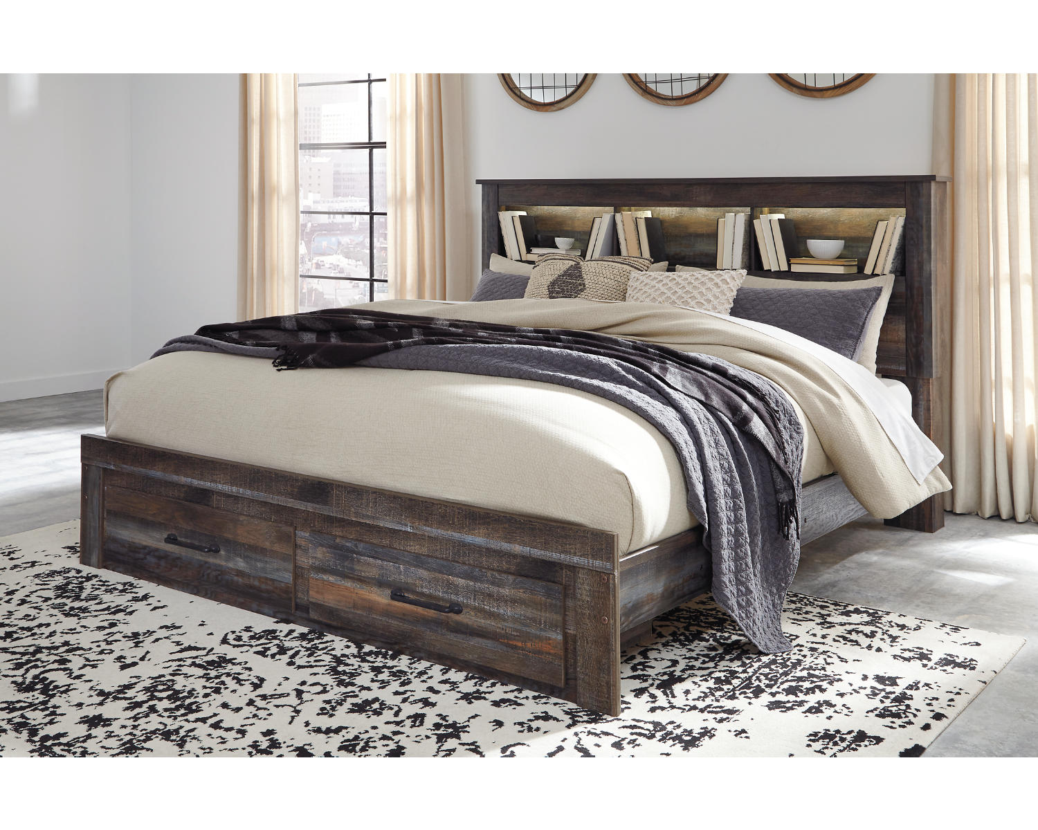 Drystan King Storage Bed, Dresser, Mirror and Chest