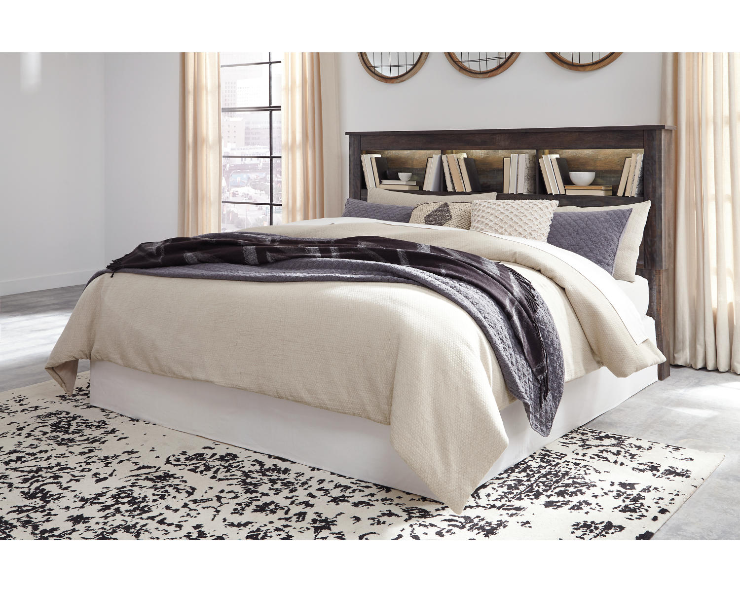 Drystan King/California King Bookcase Headboard