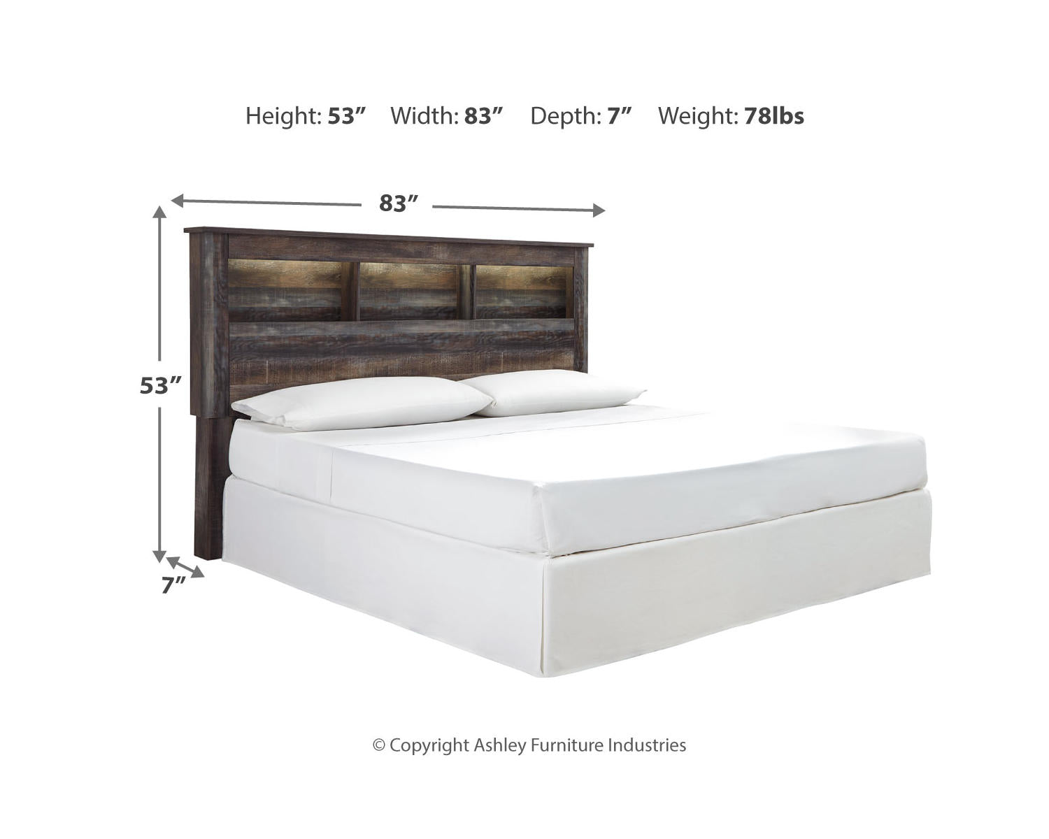 Drystan King/California King Bookcase Headboard