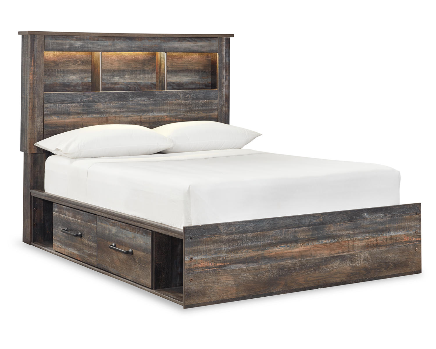 Drystan Full Bookcase Storage Bed, Dresser, Mirror and 2 Nightstands