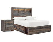 Drystan Full Bookcase Bed with 2 Sided Storage and Nightstand