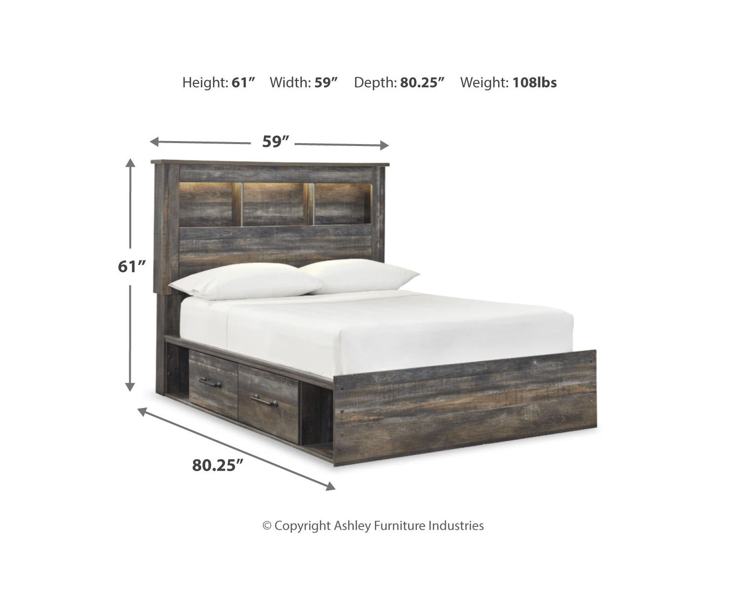 Drystan Full Bookcase Bed