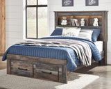 Librería completa Drystan con almacenamiento, cama, tocador y espejo