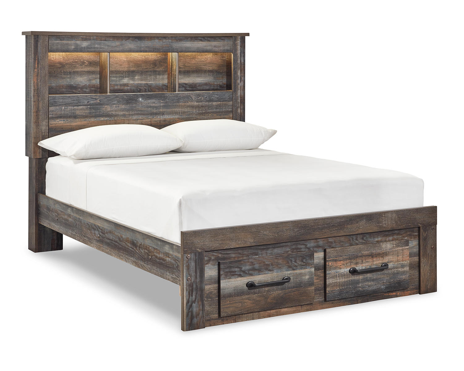 Drystan Full Bookcase Storage Bed, Dresser and Mirror