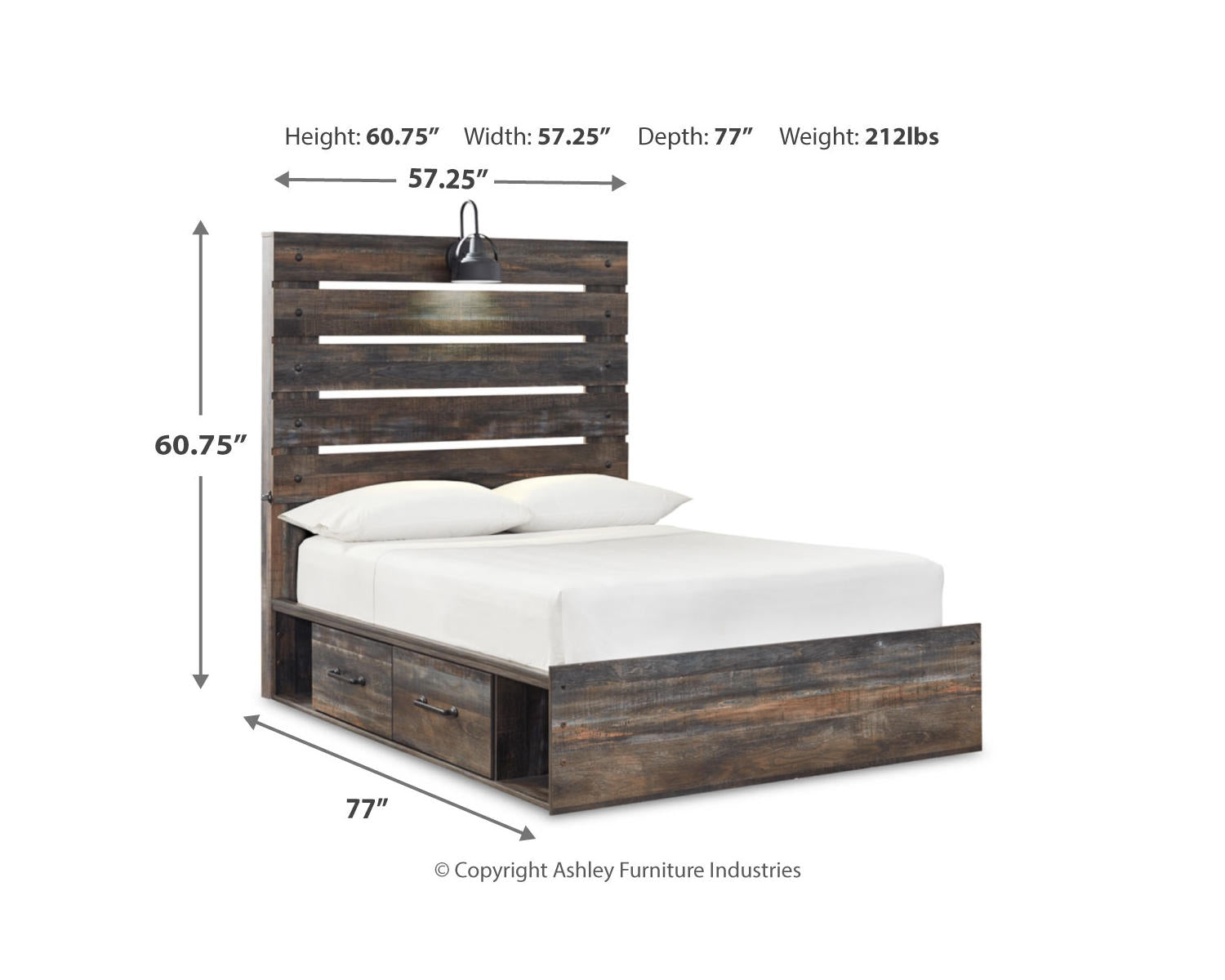 Drystan Full Panel Bed and 2 Nightstands