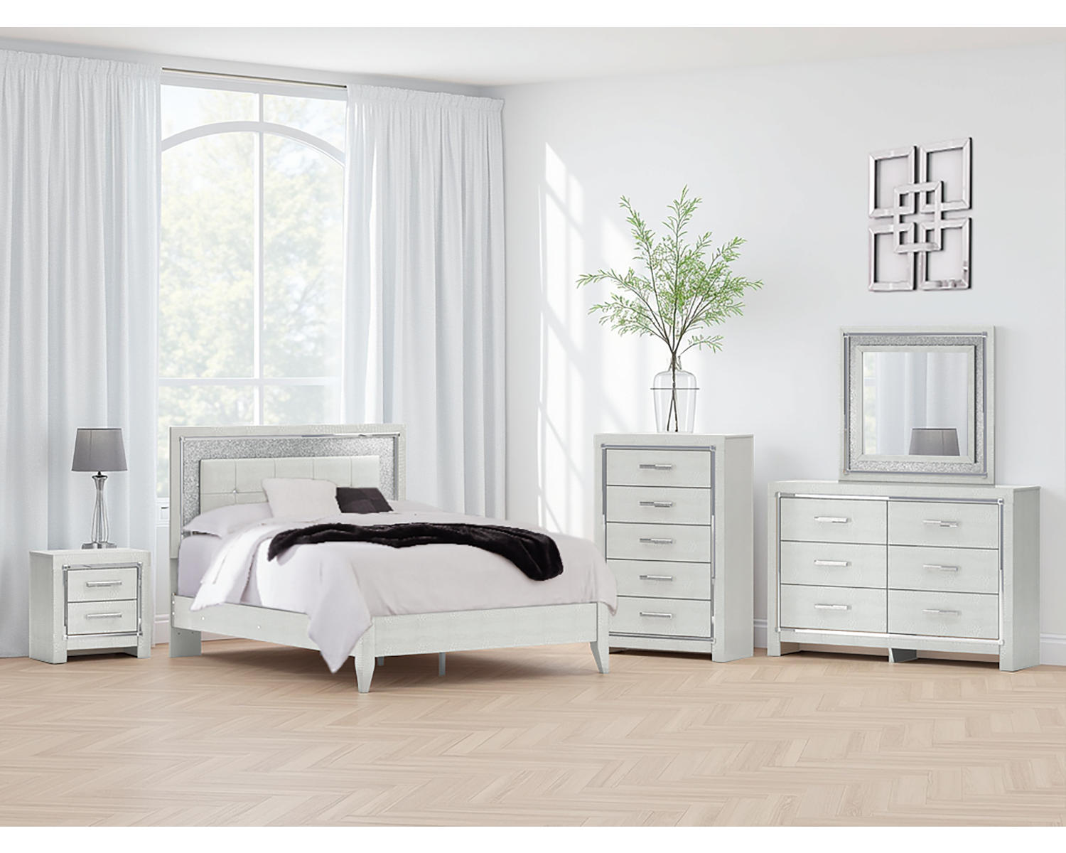 Zyniden Queen Upholstered Panel Bed