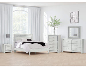 Cama Queen con paneles tapizados Zyniden
