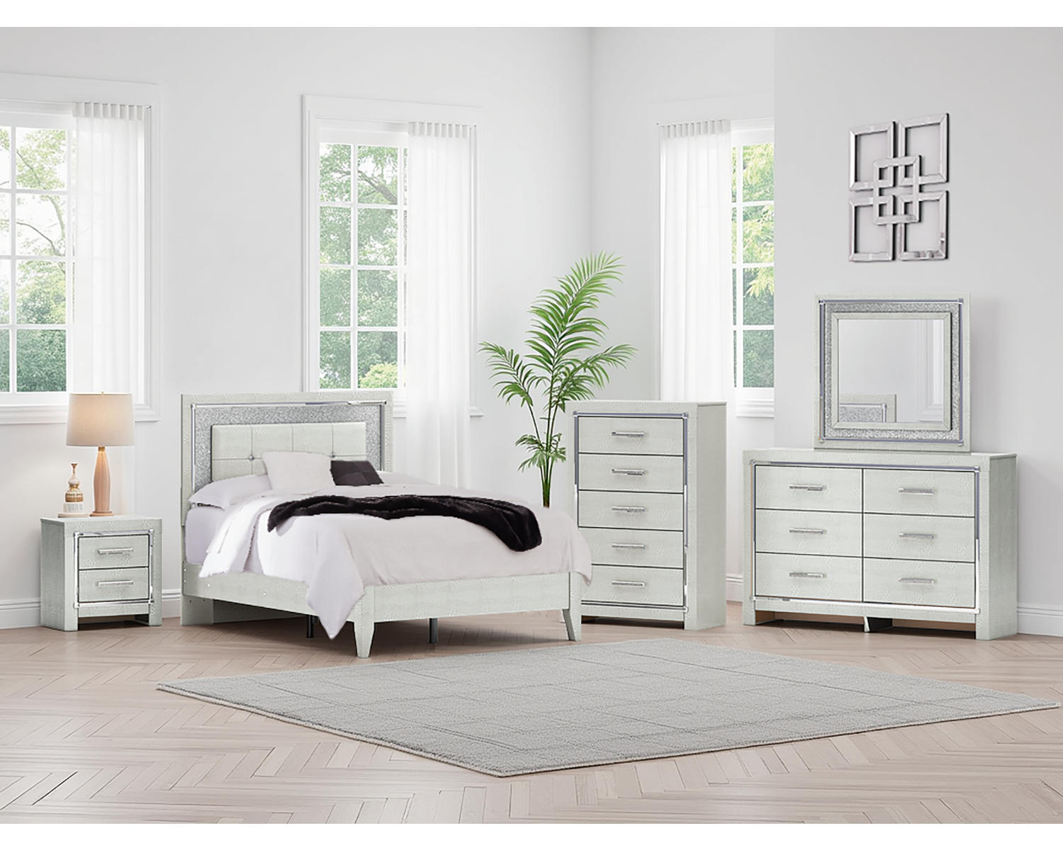 Zyniden Full Upholstered Panel Bed