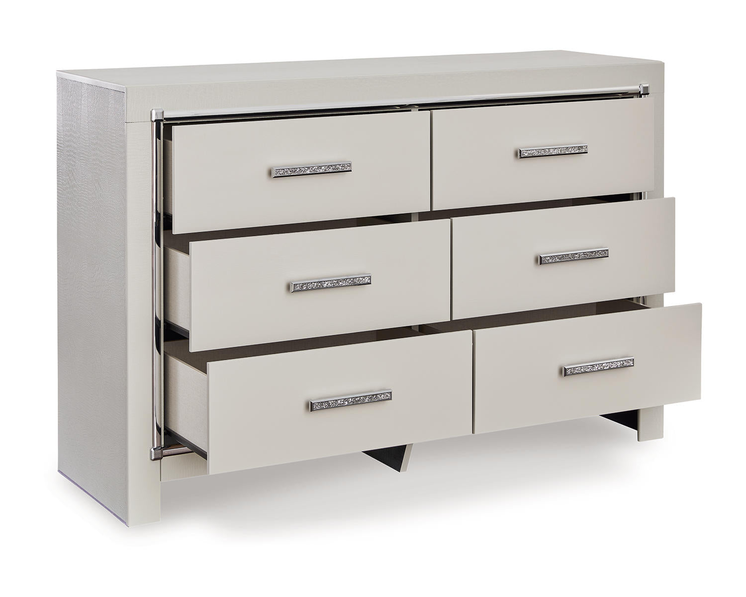 Zyniden Queen Upholstered Panel Bed, 2 Dressers, Mirror and Nightstand