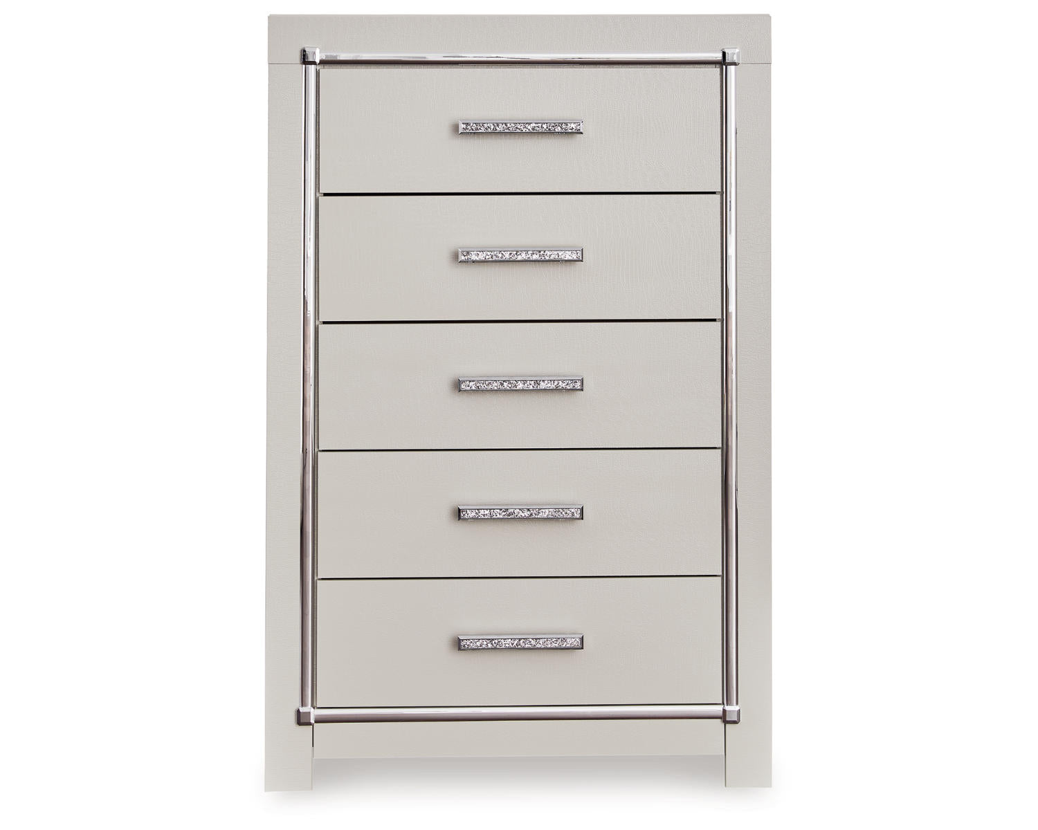 Zyniden Queen Upholstered Panel Bed, Dresser, Mirror, Chest and 2 Nightstands