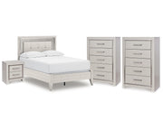 Zyniden Full Panel Bed, 2 Chests and Nightstand