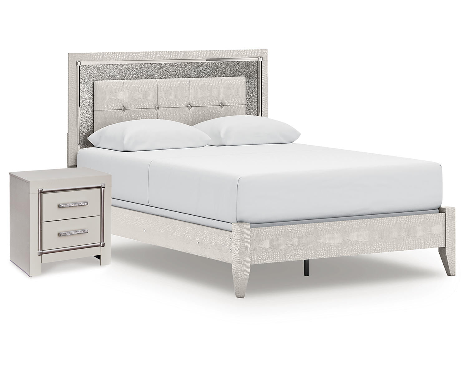 Zyniden Queen Panel Bed and Nightstand