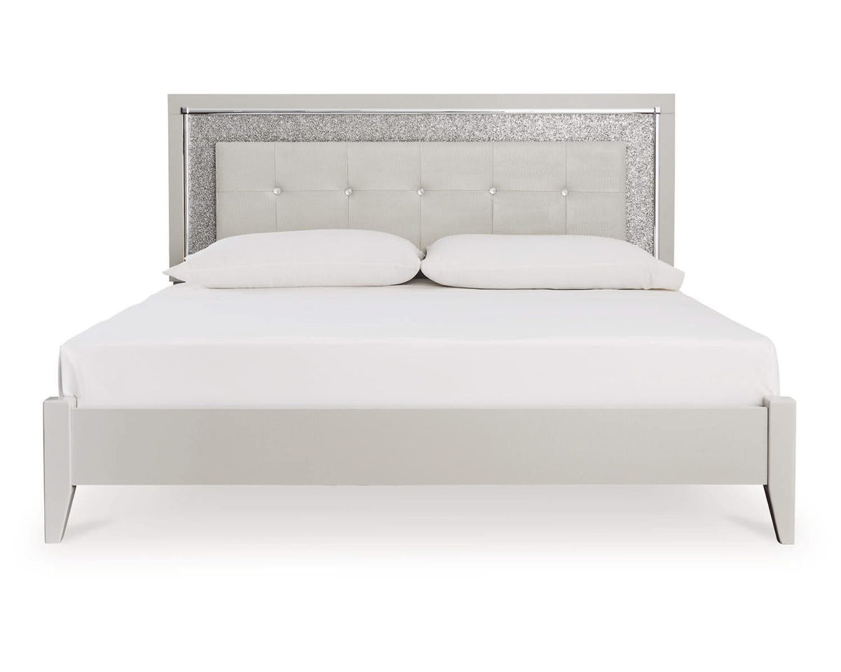 Cama tapizada King Zyniden con paneles