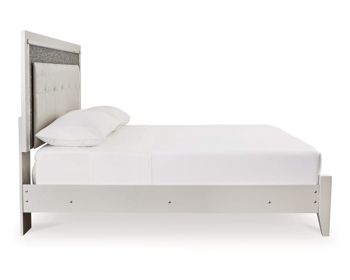 Cama tapizada King Zyniden con paneles