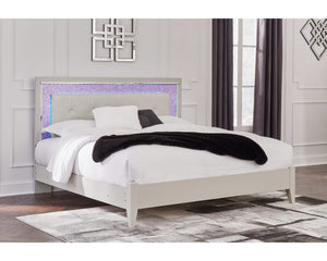 Cama tapizada King Zyniden con paneles