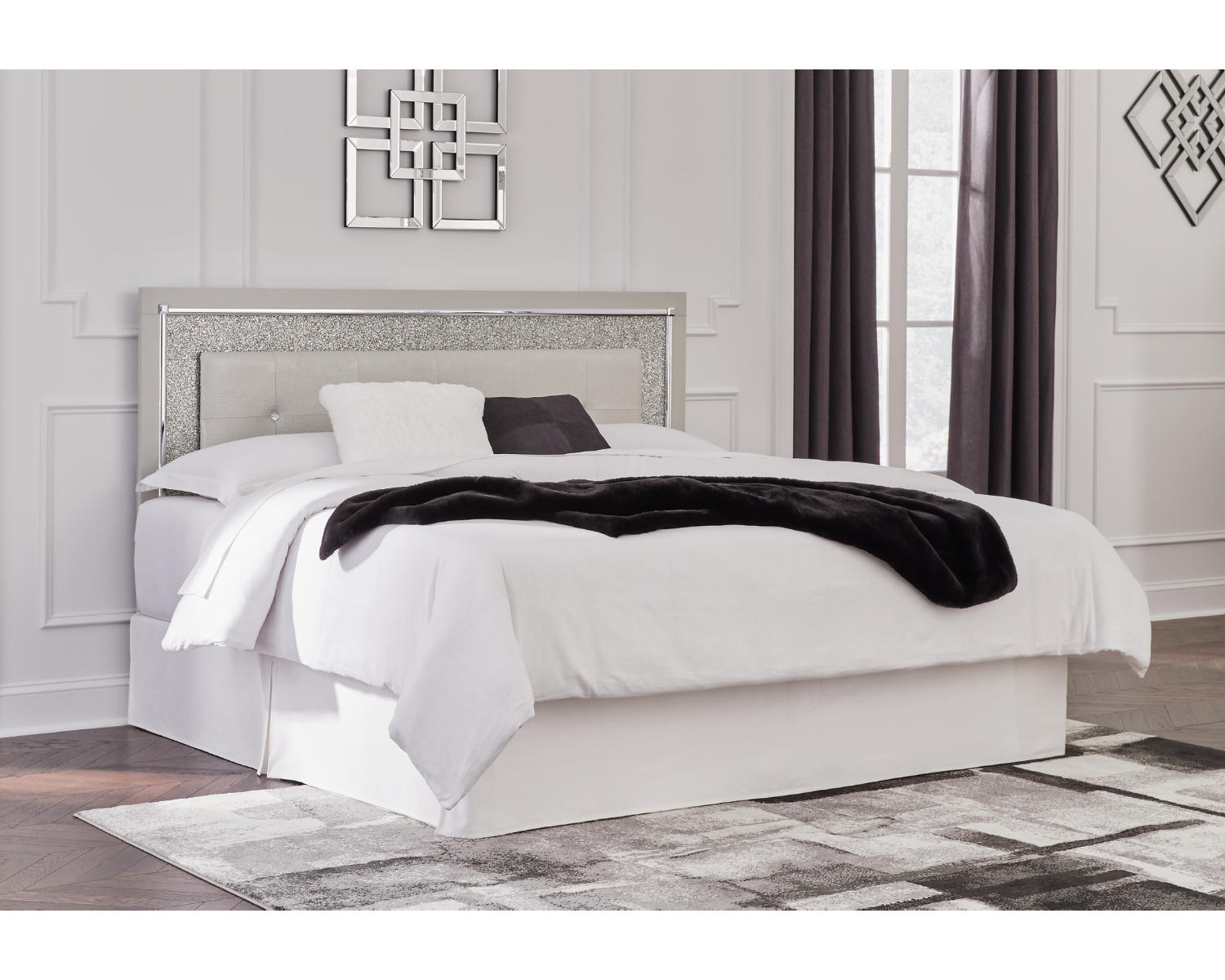 Zyniden King Upholstered Panel Headboard