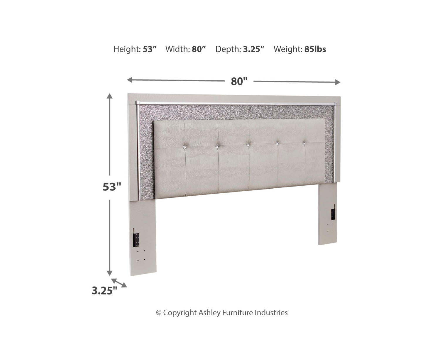 Zyniden King Upholstered Panel Headboard, Dresser and Mirror