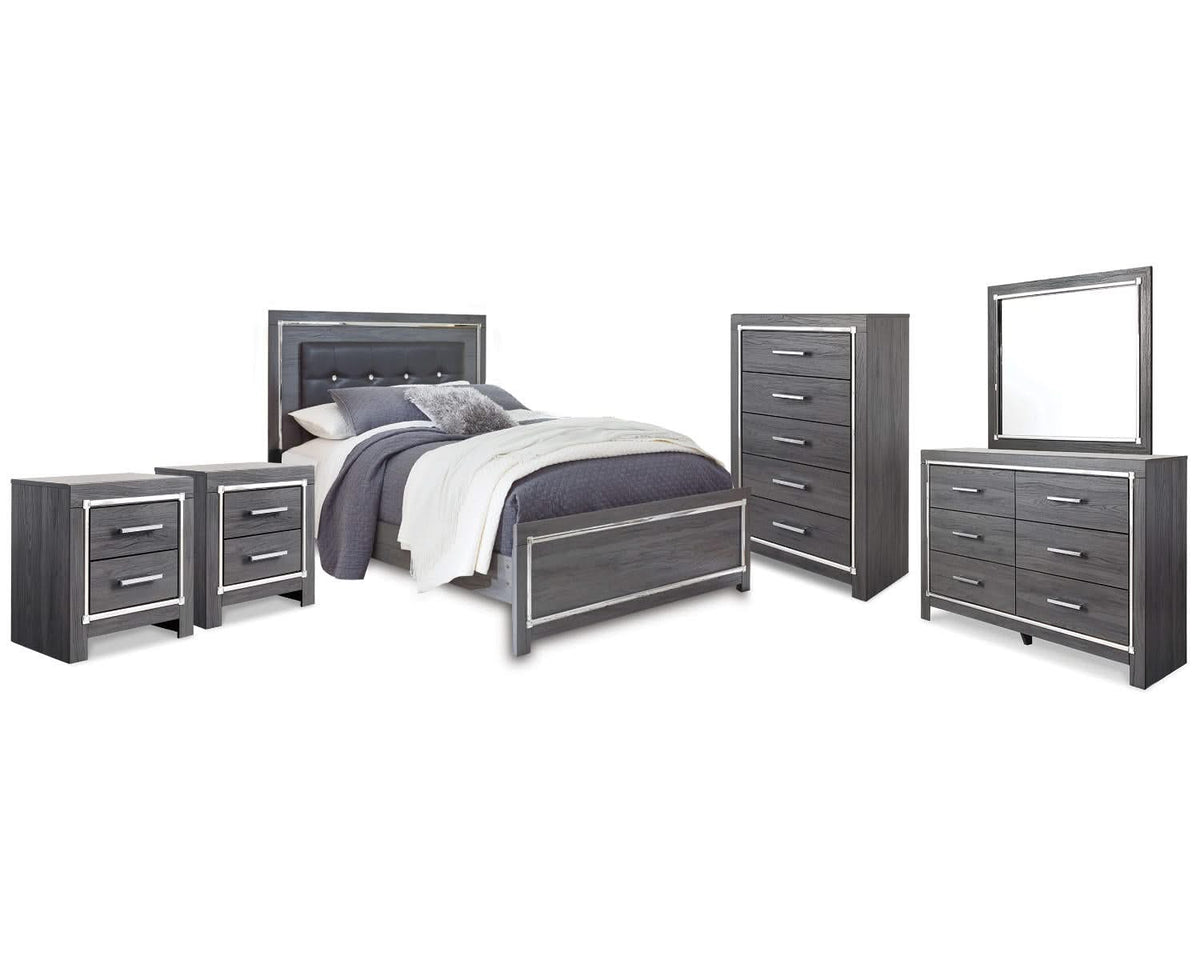 Lodanna Queen Panel Bed, Dresser, Mirror, Chest and 2 Nightstands