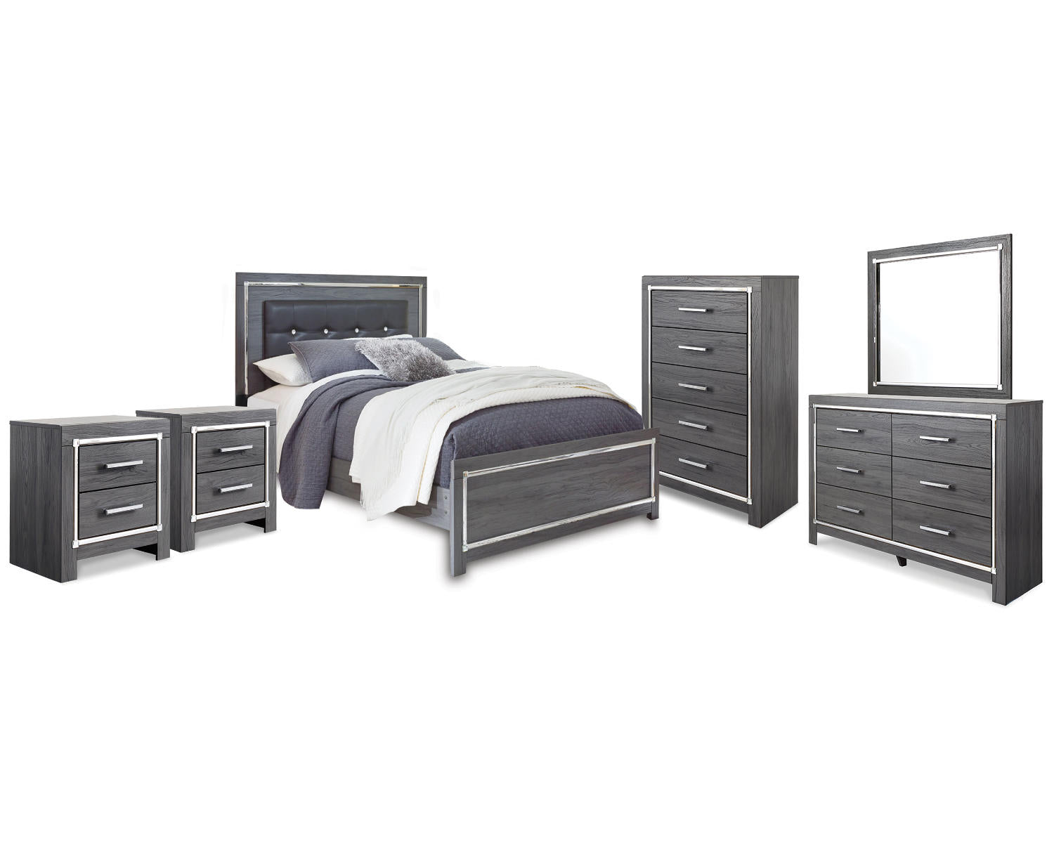 Lodanna Queen Panel Bed, Dresser, Mirror, Chest and 2 Nightstands