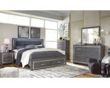 Lodanna King Upholstered Storage Bed, Dresser, Mirror, Chest and 2 Nightstands