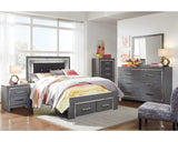 Cama Lodanna con paneles completos y 2 cajones de almacenamiento