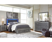 Lodanna Queen Storage Bed, Dresser, Mirror and 2 Nightstands