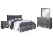 Lodanna King Storage Bed, Dresser, Mirror and 2 Nightstands
